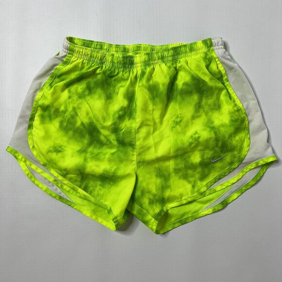 Nike Pants - Nike Green Yellow Tempo Dri Fit Athletic Running Shorts Women's Size XS Lined